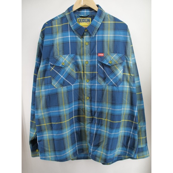 Dixxon Flannel Co “The‎ Complex” Men's Shirt Size 2XL Blue plaid button up - Picture 1 of 10